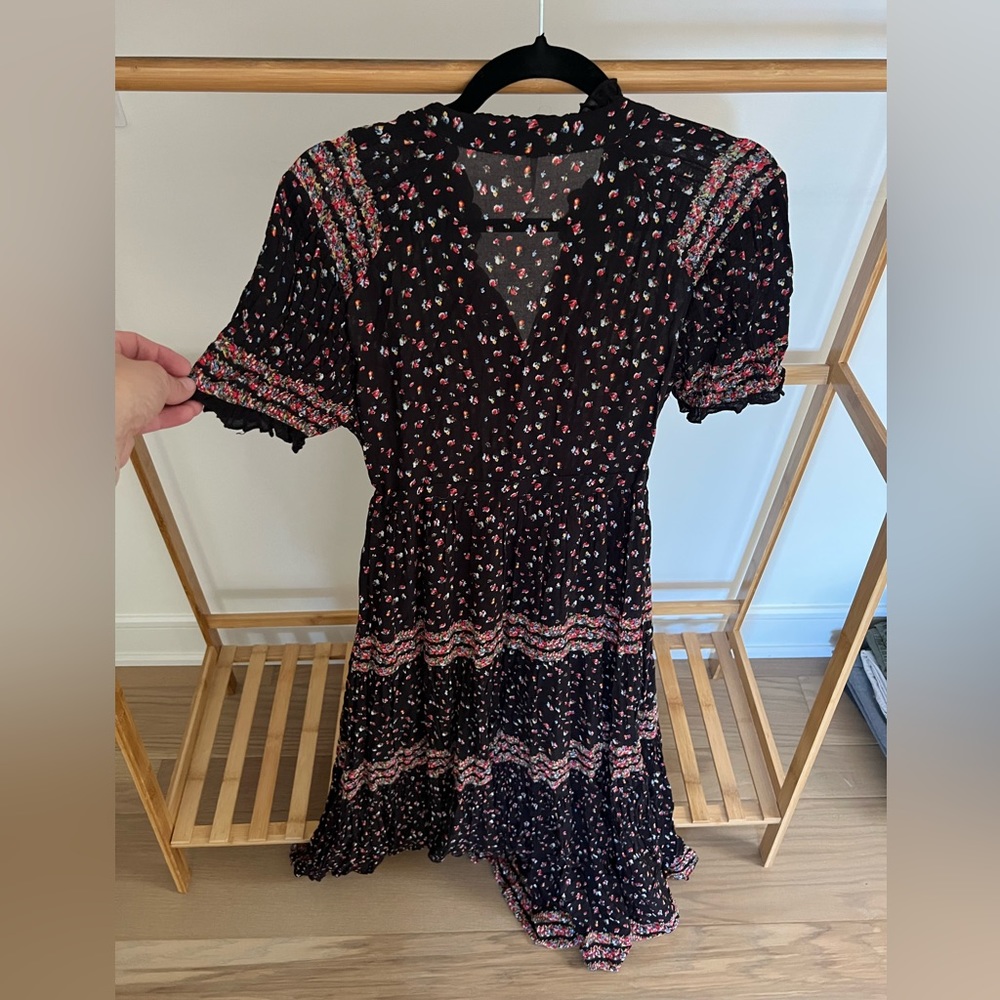 Floral free people midi dress with sleeves